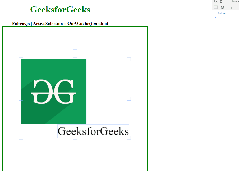 Fabric.js ActiveSelection isOnACache()方法