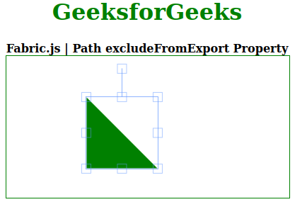 Fabric js Path excludeFromExport属性