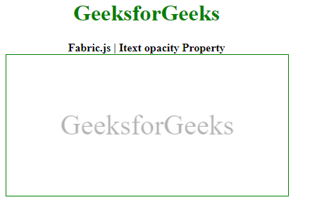 Fabric.js Itext不透明度属性