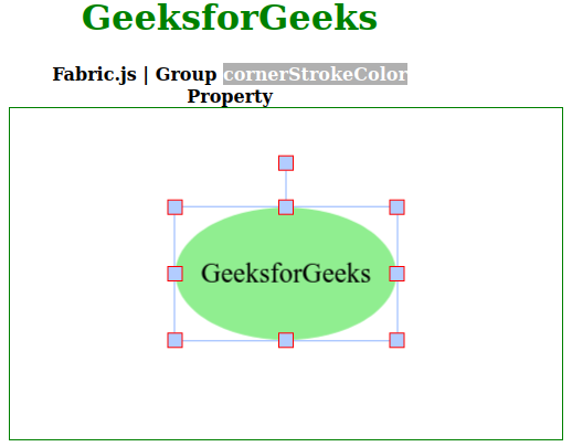 Fabric.js Group cornerStrokeColor（角落描边颜色）属性