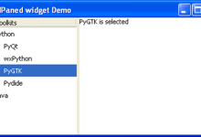 PyGTK Paned 类|极客教程