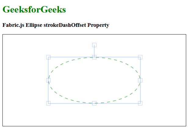 Fabric.js 椭圆strokeDashOffset属性