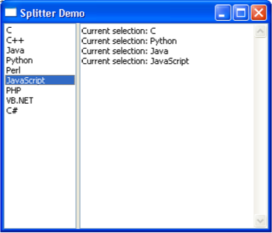 wxPython SplitterWindow 类