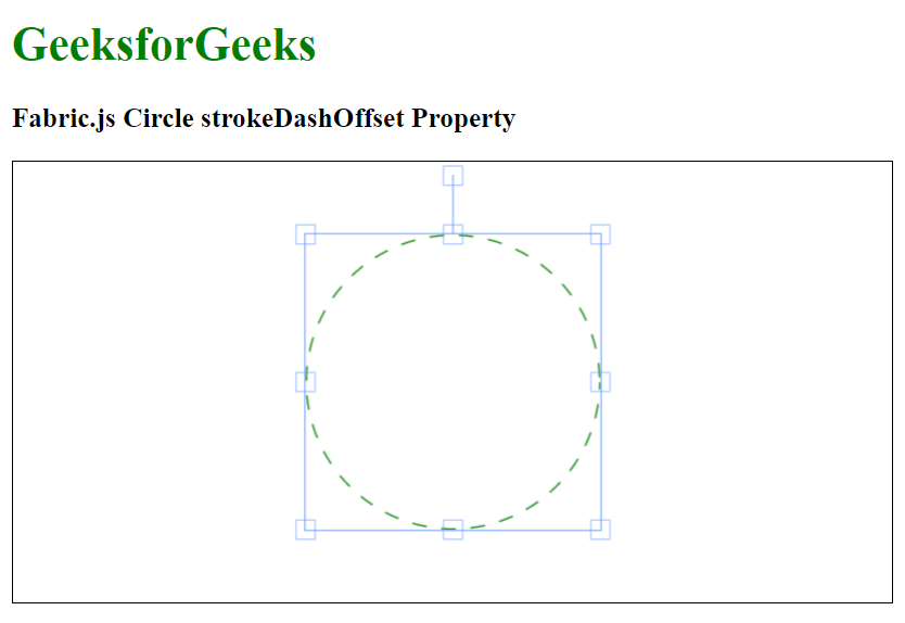 Fabric.js Circle strokeDashOffset 属性