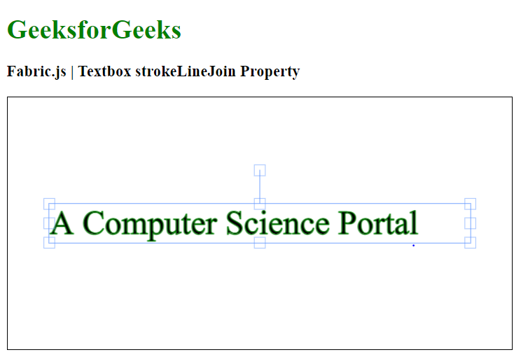 Fabric.js Textbox strokeLineJoin 属性