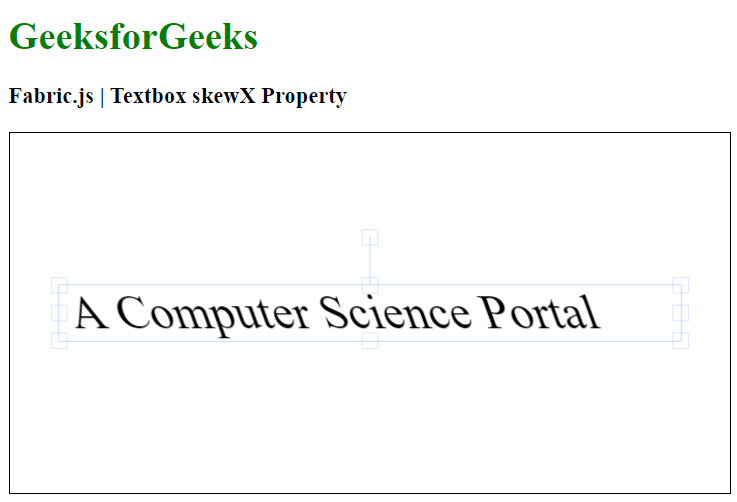 Fabric.js Textbox skewX属性