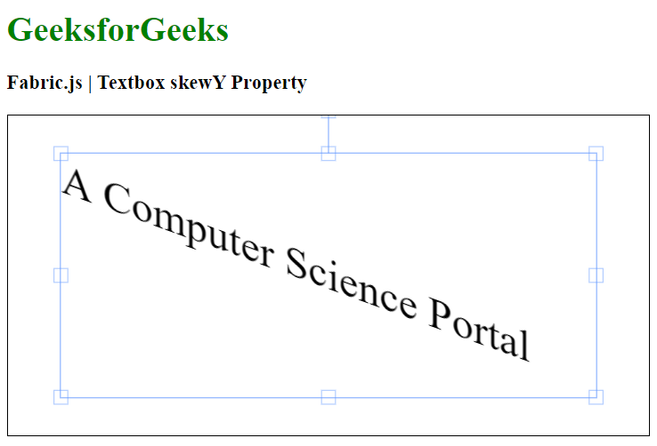 Fabric.js 文本框skewY属性