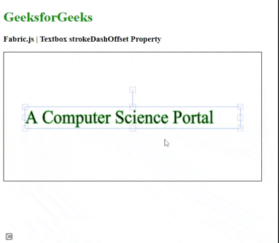 Fabric.js Textbox strokeDashOffset 属性