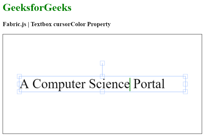 Fabric.js Textbox cursorColor 属性