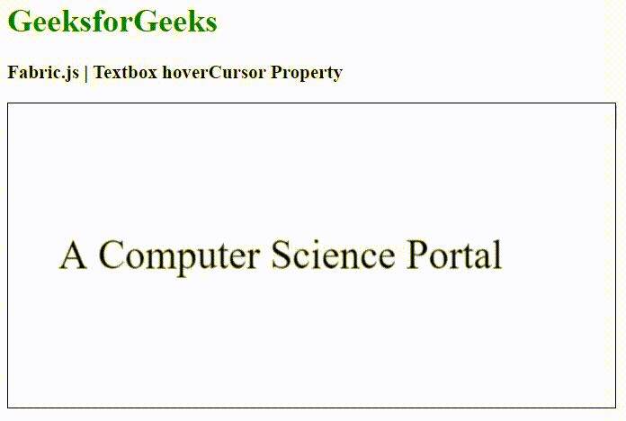 Fabric.js Textbox hoverCursor 属性