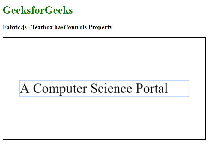 Fabric.js Textbox的hasControls属性