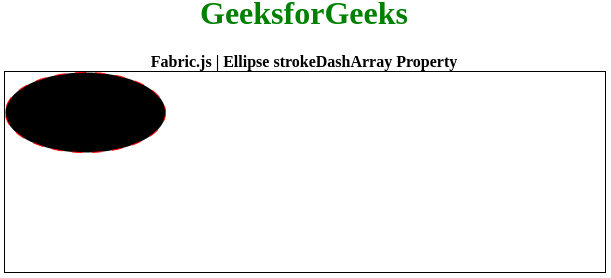 Fabric.js Ellipse strokeDashArray属性