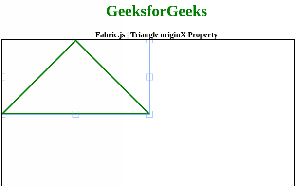 Fabric.js Triangle originX 属性
