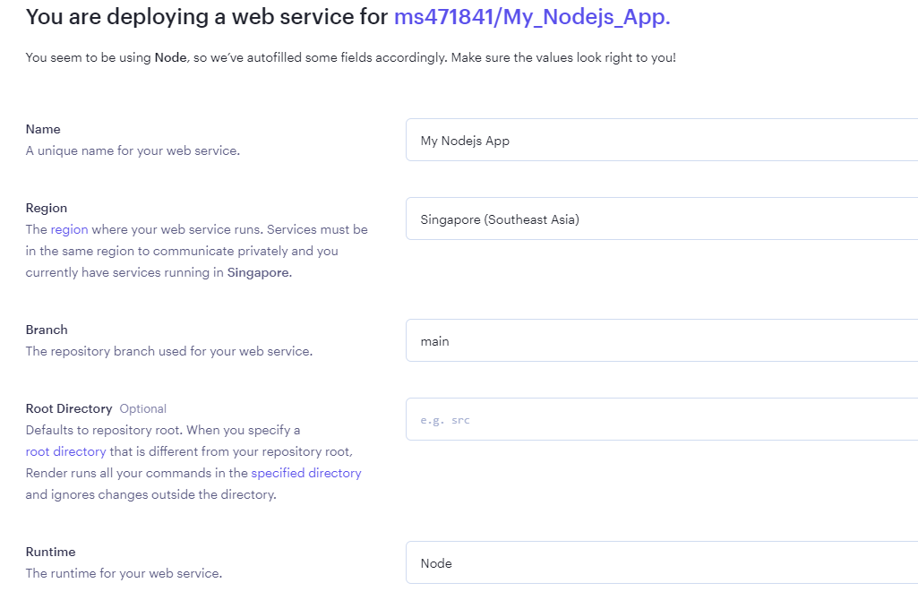 如何在Render上部署Node.js Express应用程序