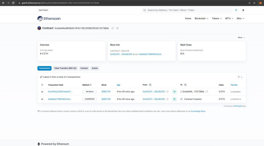 如何使用Ethers.js和Node.js在Goerli测试网络的后端部署智能合约
