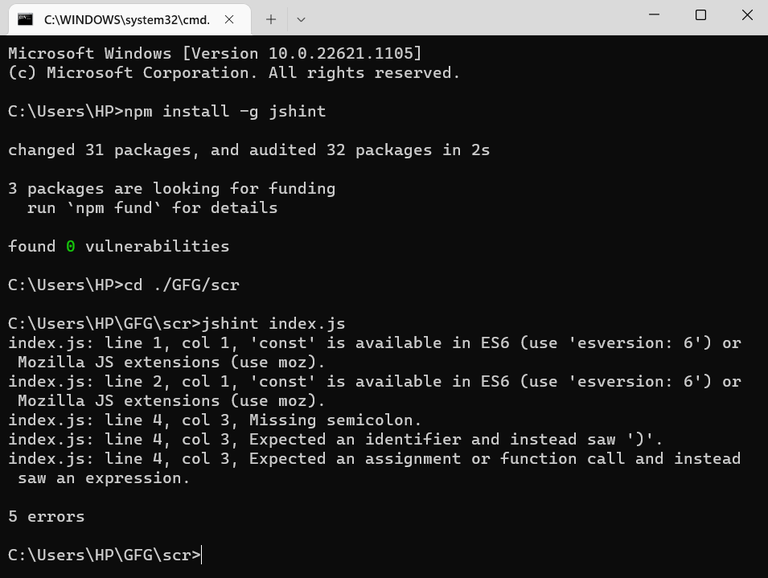 Node.js 如何处理语法错误