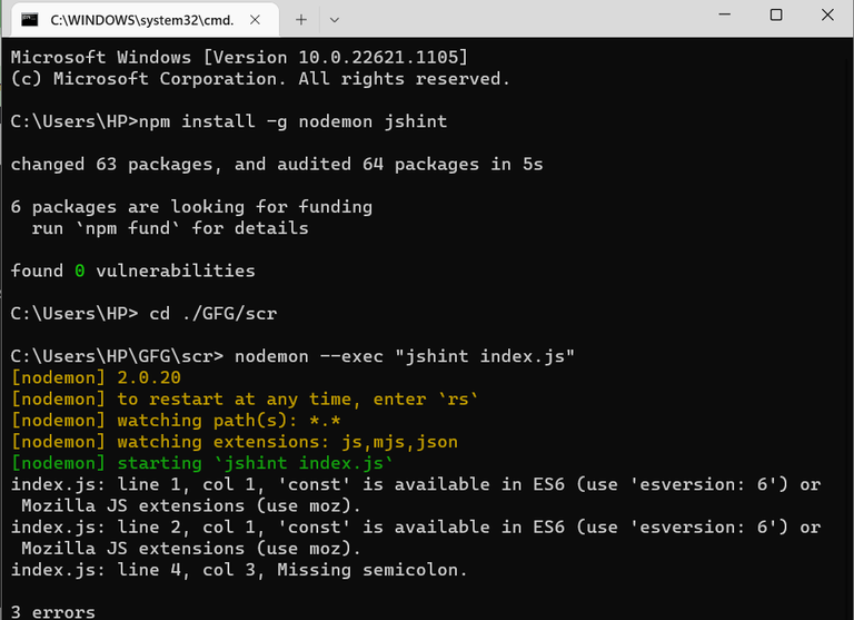 Node.js 如何处理语法错误