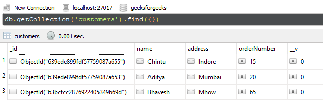 Mongoose Query.prototype.ne()函数