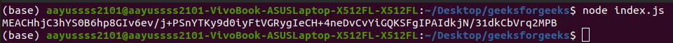 NodeJS sign.sign(privateKey[, outputEncoding])函数