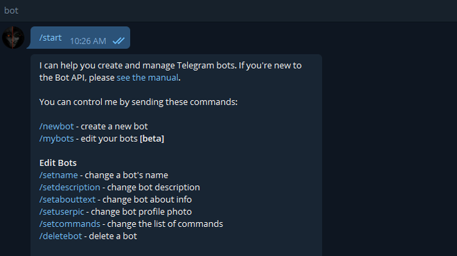 Node.js 如何创建Telegram Chatbot