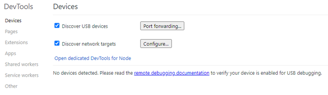 Node.js Chrome开发工具