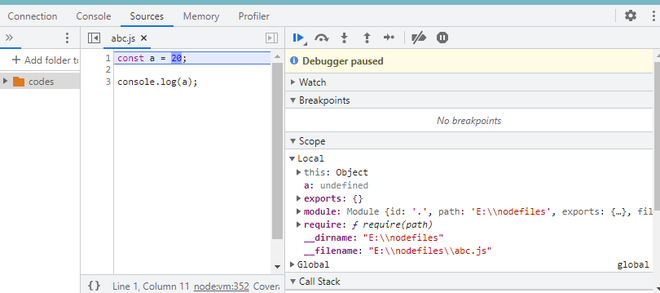 Node.js Chrome开发工具