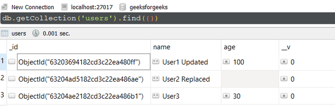 Mongoose Document prototype.replaceOne()函数