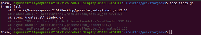 Node.js assert.doesNotReject() 函数