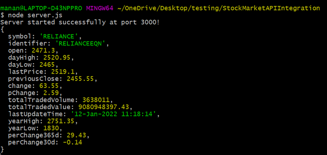 Node.js 股市API集成
