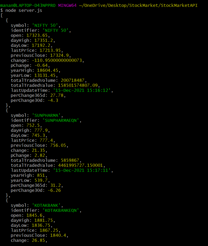 Node.js 股市API集成
