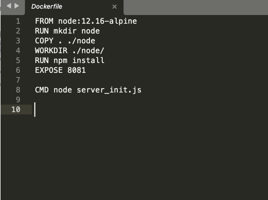 Node.js 如何创建Dockerfile