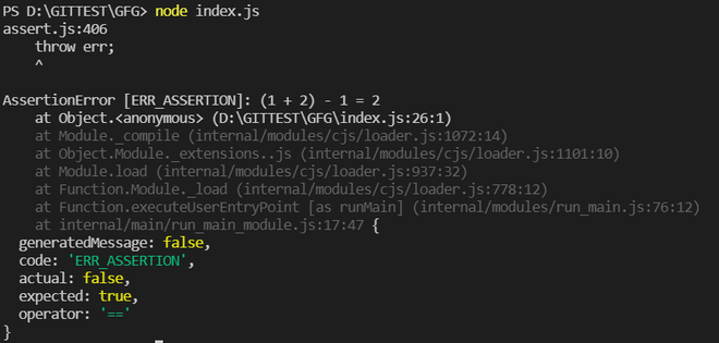 Node.js assert的作用是什么