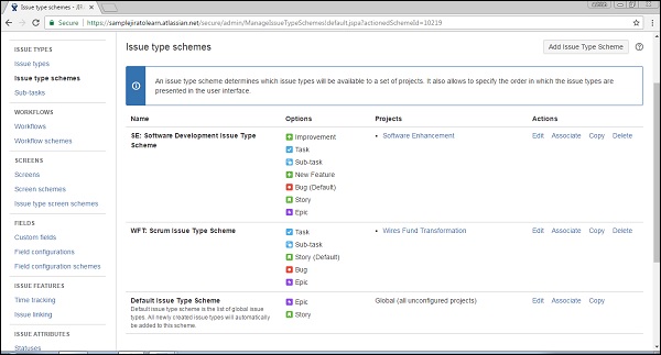 JIRA 问题类型