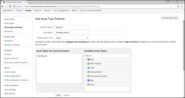 JIRA 问题类型