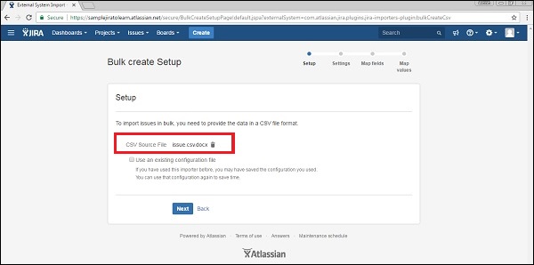 JIRA 使用CSV创建问题