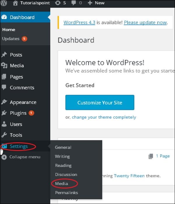 WordPress 媒体设置