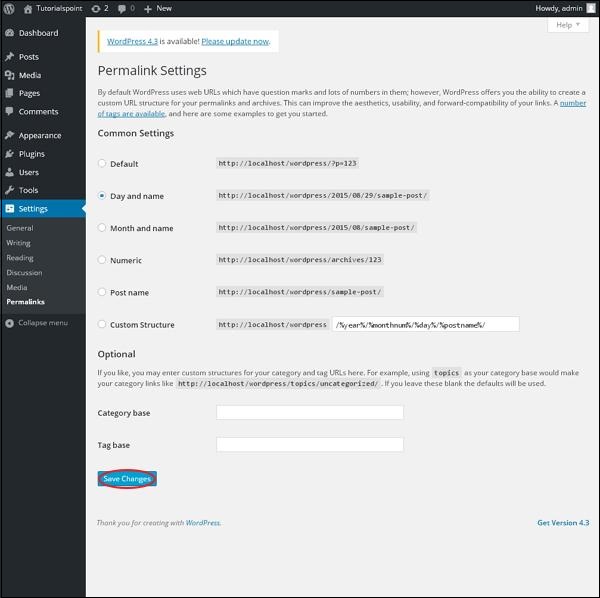 WordPress 设置链接