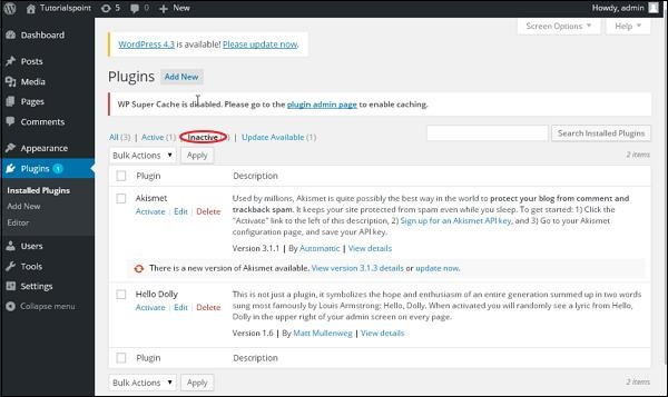 WordPress 插件设置
