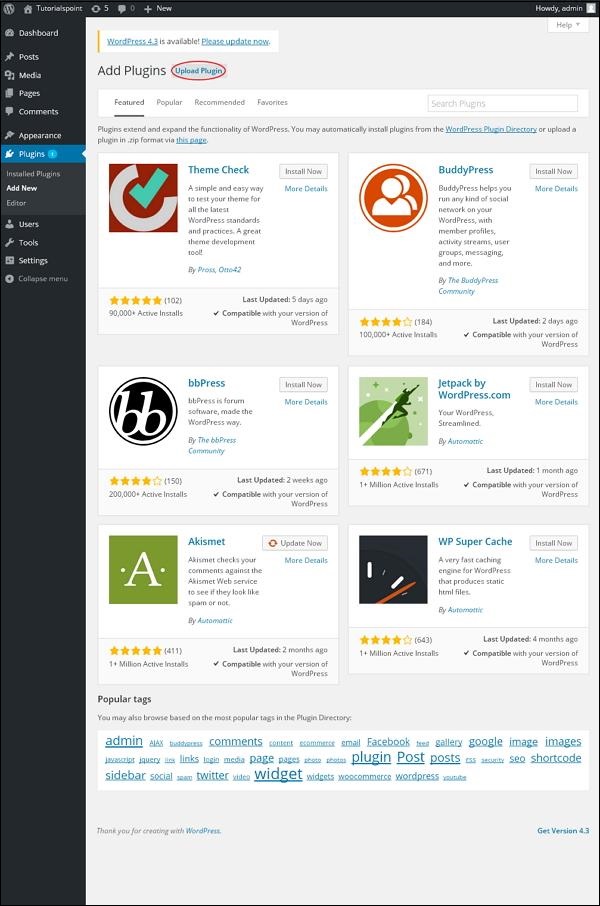 WordPress 插件设置
