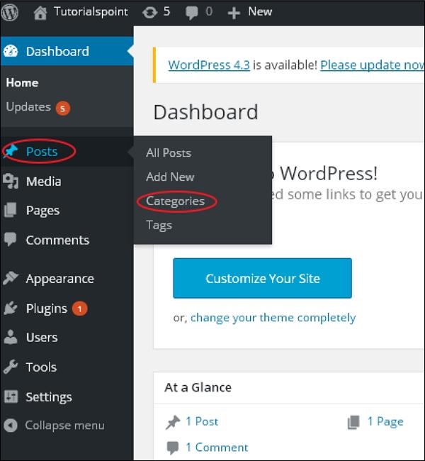 WordPress 添加分类