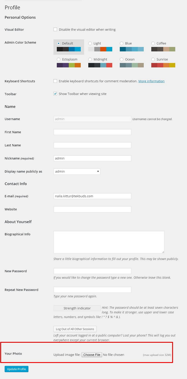 WordPress 用户头像