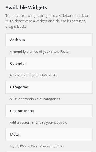 WordPress 小工具管理
