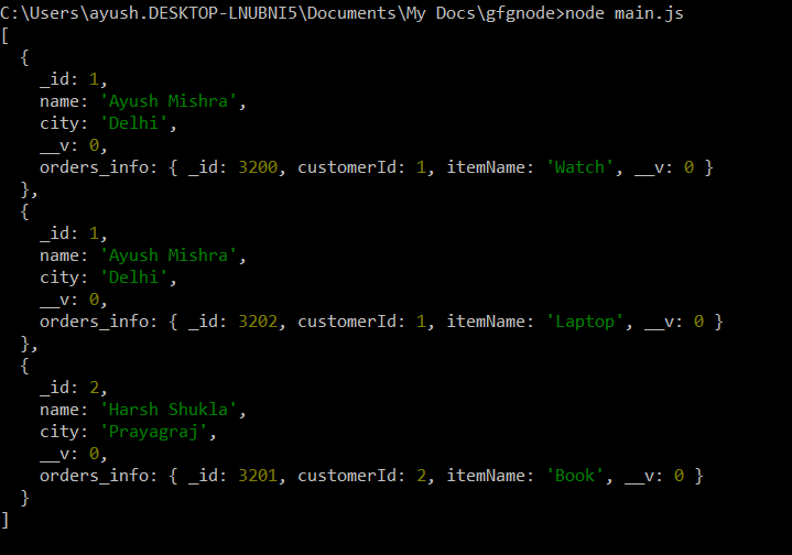 MongoDB使用Node.js进行查找