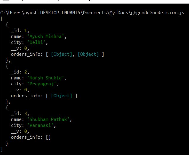 MongoDB使用Node.js进行查找