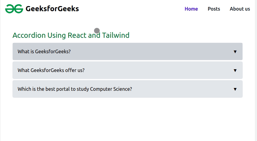 使用ReactJS和Tailwind的手风琴模板