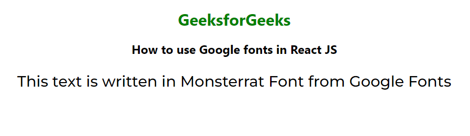 如何在ReactJS中使用Google字体