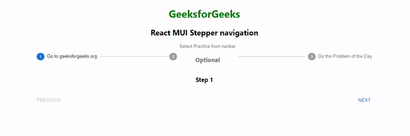React MUI Stepper Navigation
