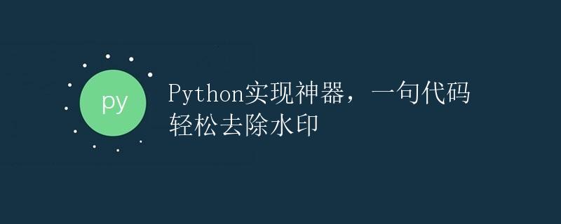 Python实现神器，一句代码轻松去除水印