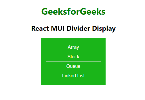 React MUI Divider Display