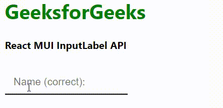 React MUI InputLabel API